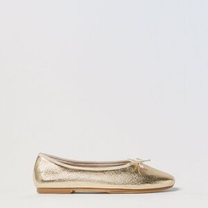 Zara metallic ballet flats